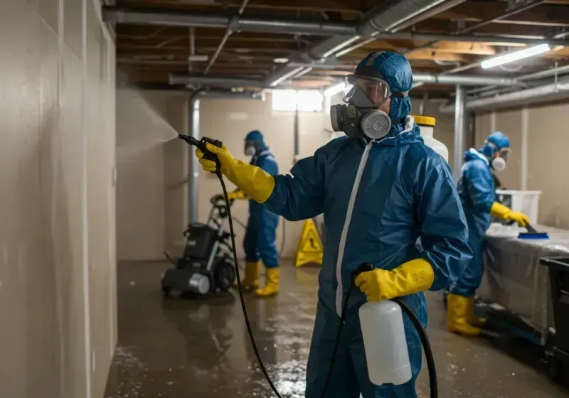 Basement Sanitization and Antimicrobial Treatment process in Anderson, IN