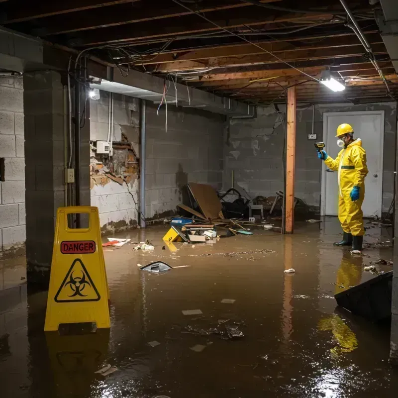 Flooded Basement Electrical Hazard in Anderson, IN Property